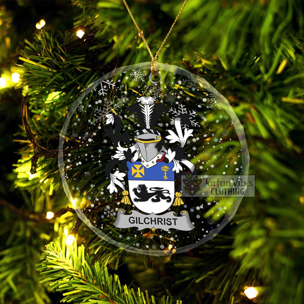 Tartan Vibes Clothing Gilchrist Irish Clan Christmas Glass Ornament with Coat of Arms