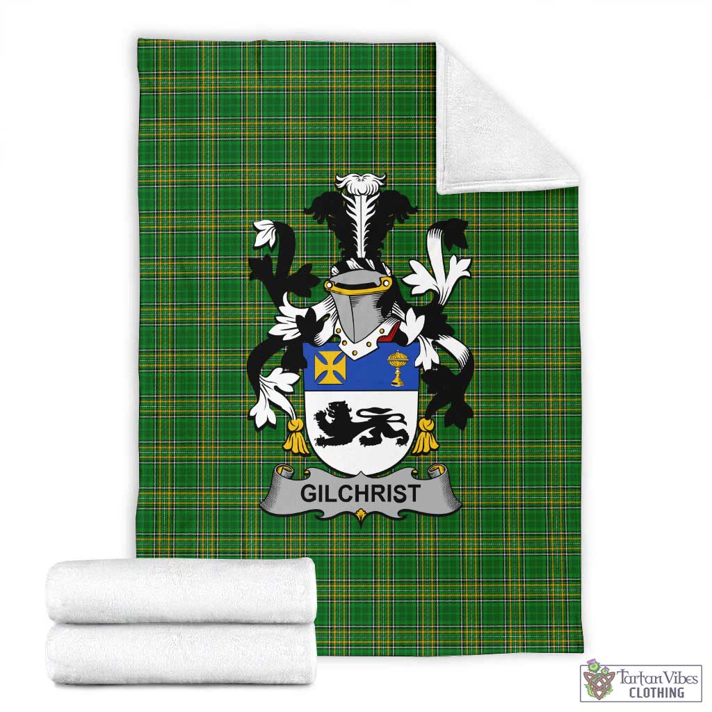 Tartan Vibes Clothing Gilchrist Irish Clan Tartan Blanket with Coat of Arms