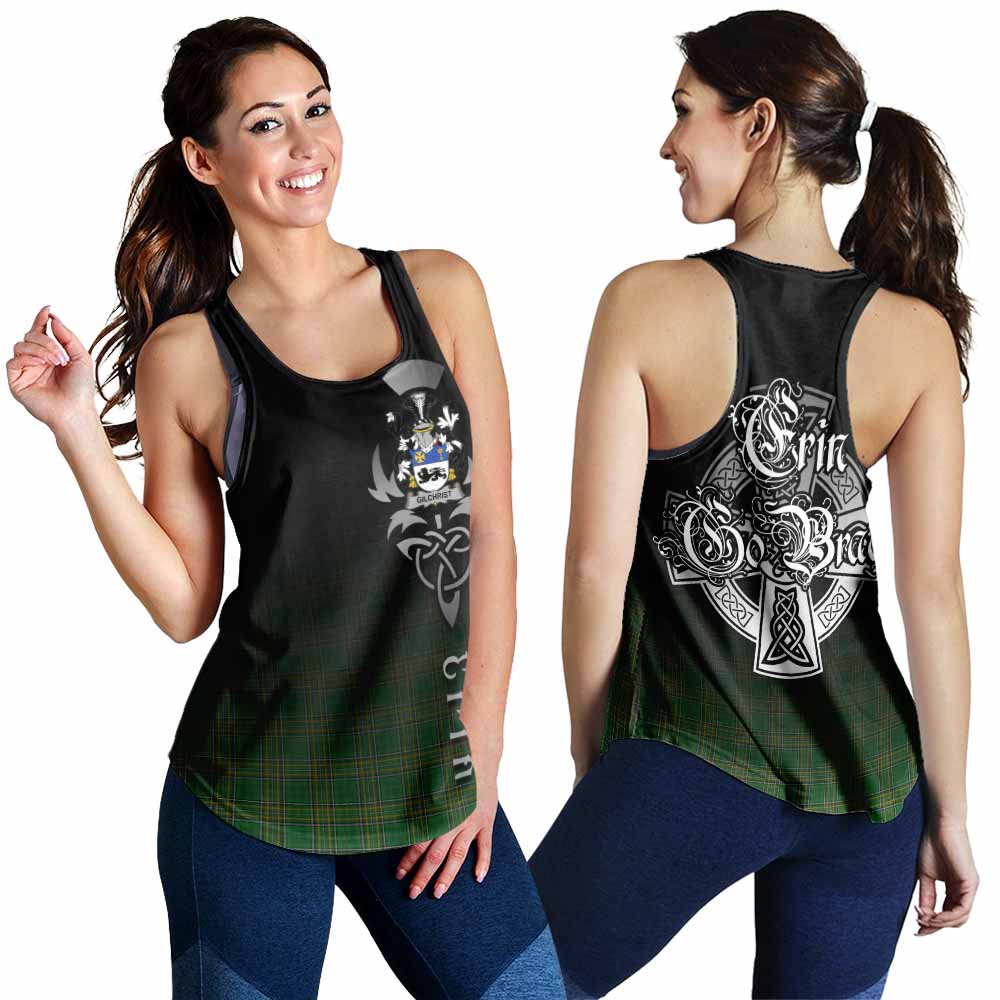 Tartan Vibes Clothing Gilchrist Irish Clan Women's Racerback Tanks with Coat of Arms Erin Go Bragh Celtic Inspired