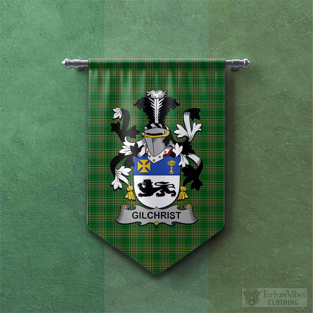 Gilchrist Irish Clan Tartan Gonfalon, Tartan Banner with Coat of Arms Chevron - Tartan Vibes Clothing
