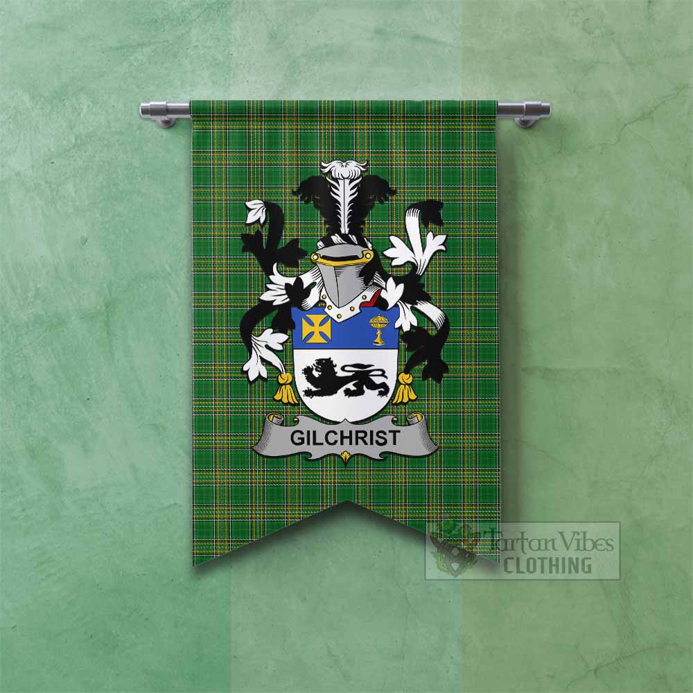 Gilchrist Irish Clan Tartan Gonfalon, Tartan Banner with Coat of Arms Fishtail - Tartan Vibes Clothing