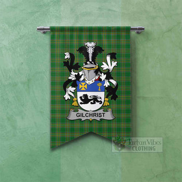 Gilchrist Irish Clan Tartan Gonfalon, Tartan Banner with Coat of Arms