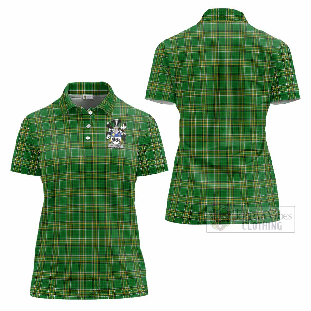 Gilchrist Irish Clan Tartan Women's Polo Shirt with Coat of Arms