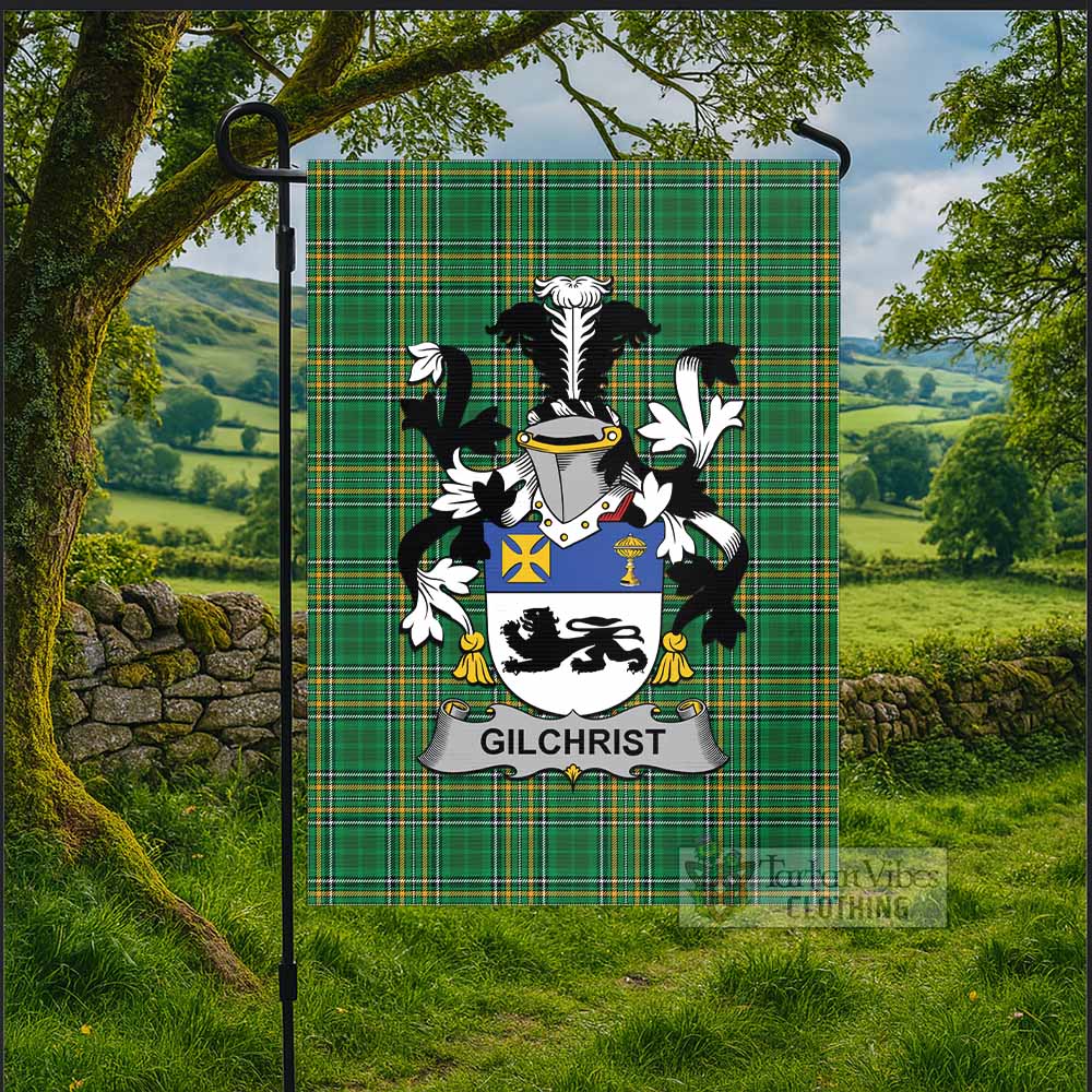 Gilchrist Irish Clan Tartan Flag with Coat of Arms