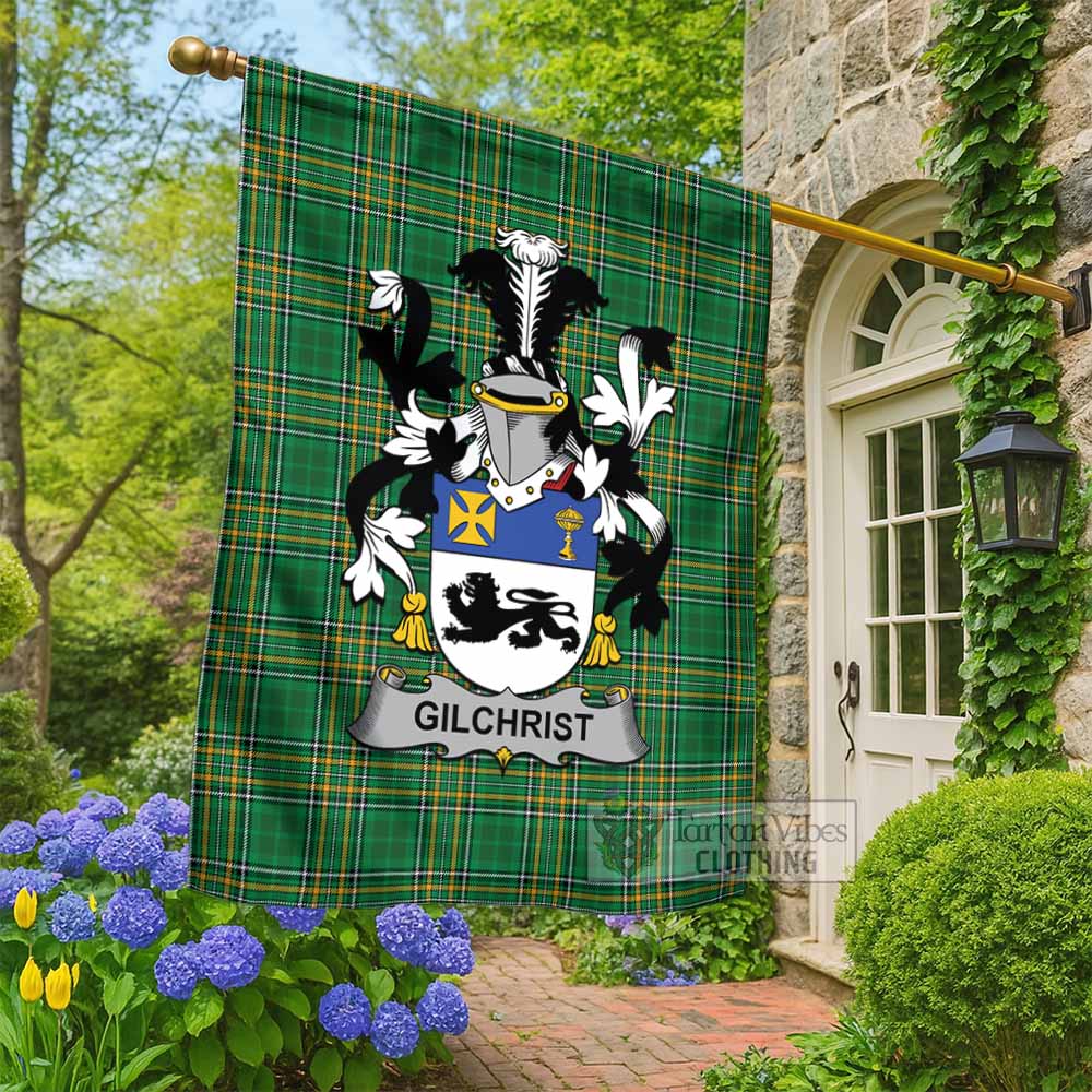 Gilchrist Irish Clan Tartan Flag with Coat of Arms