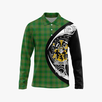 Giles Irish Clan Long Sleeve Polo Shirt Celtic Circle Style Unisex - Tartan Vibes Clothing