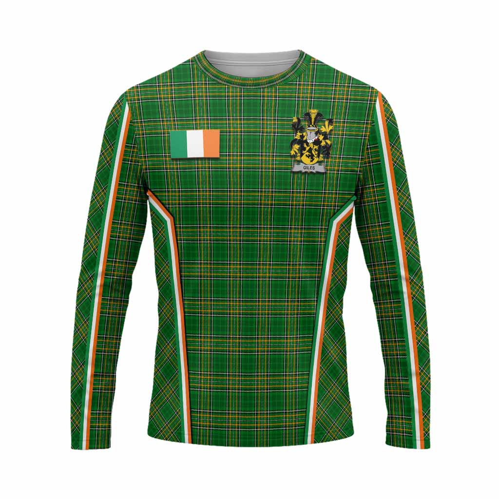 Giles Irish Clan Coat of Arm Tartan Long Sleeve T-Shirt Flag Style