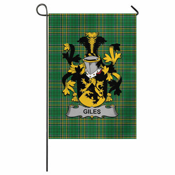 Giles Irish Clan Tartan Garden Flag with Coat of Arms