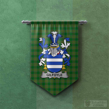 Gilfoyle Irish Clan Tartan Gonfalon, Tartan Banner with Coat of Arms