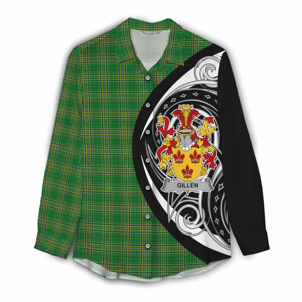 Tartan Vibes Clothing Gillen Irish Clan Women's Casual Shirt Celtic Circle Style