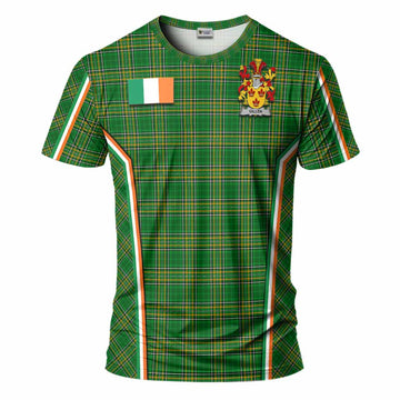 Gillen Irish Clan Coat of Arm Tartan T-Shirt Flag Style