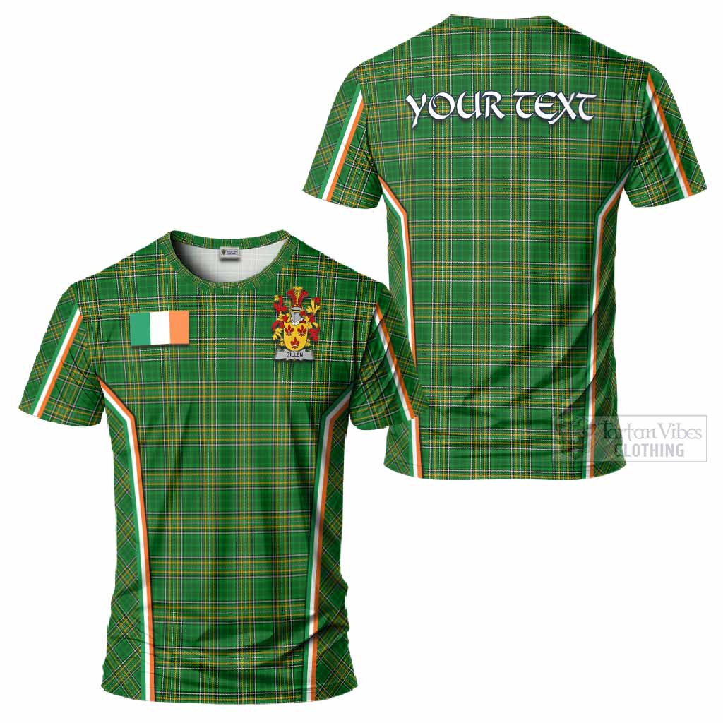 Gillen Irish Clan Coat of Arm Tartan T-Shirt Flag Style