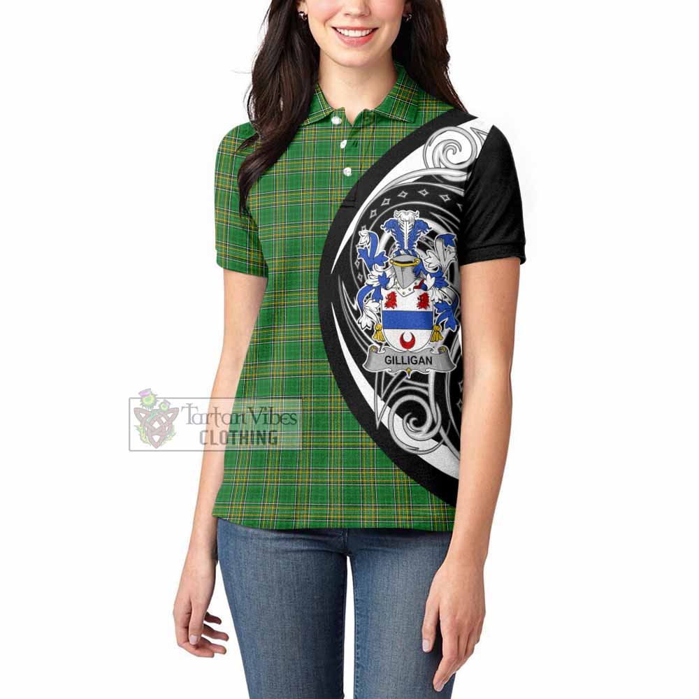 Tartan Vibes Clothing Gilligan Irish Clan Women's Polo Shirt Celtic Circle Style