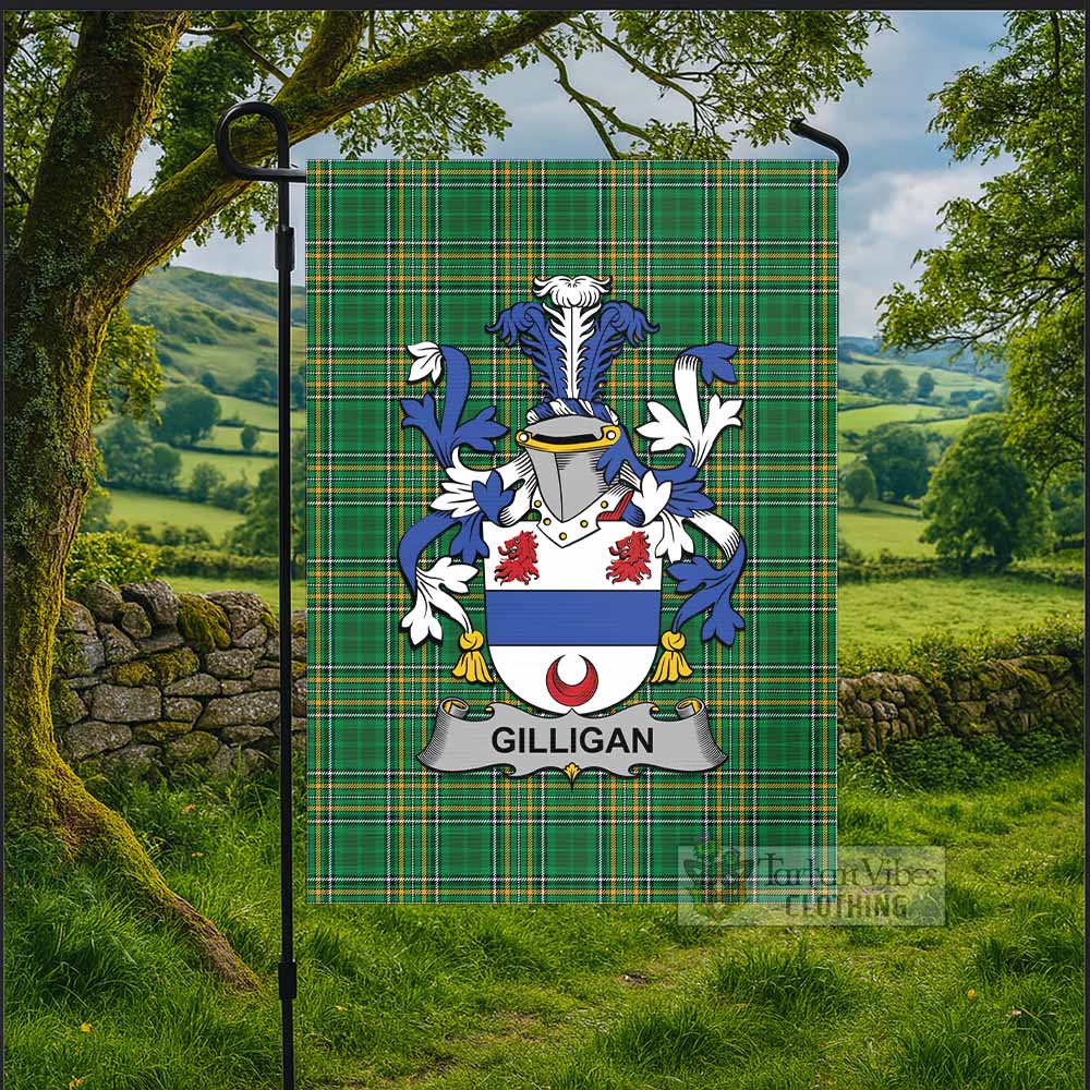 Gilligan Irish Clan Tartan Flag with Coat of Arms