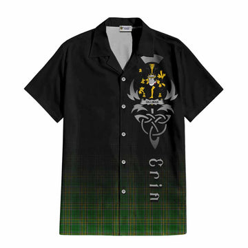 Tartan Vibes Clothing Gillman Irish Clan Short Sleeve Button Shirt with Coat of Arms Erin Go Bragh Celtic Inspired