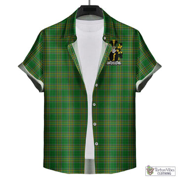 Tartan Vibes Clothing Gillman Ireland Clan Tartan Short Sleeve Button Up with Coat of Arms