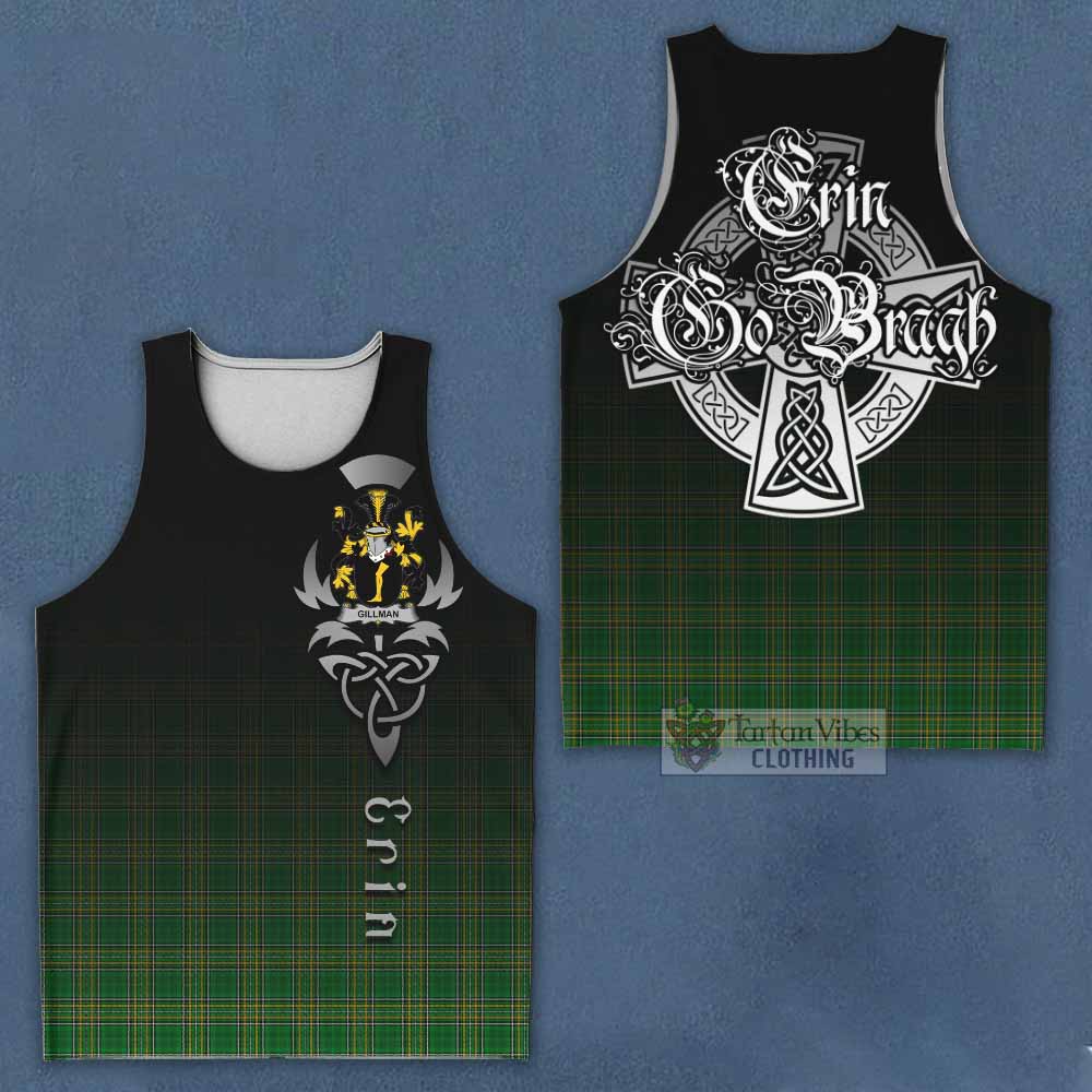 Tartan Vibes Clothing Gillman Irish Clan Men's Tank Top with Coat of Arms Erin Go Bragh Celtic Inspired
