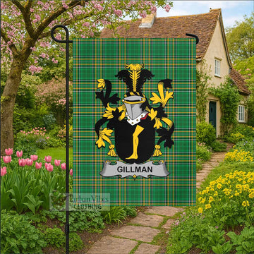 Gillman Irish Clan Tartan Garden Flag with Coat of Arms