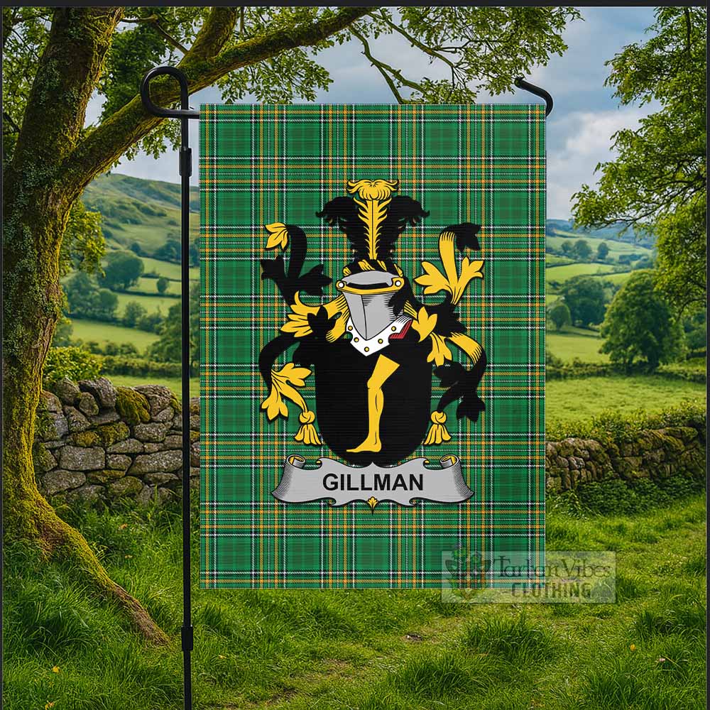 Gillman Irish Clan Tartan Flag with Coat of Arms