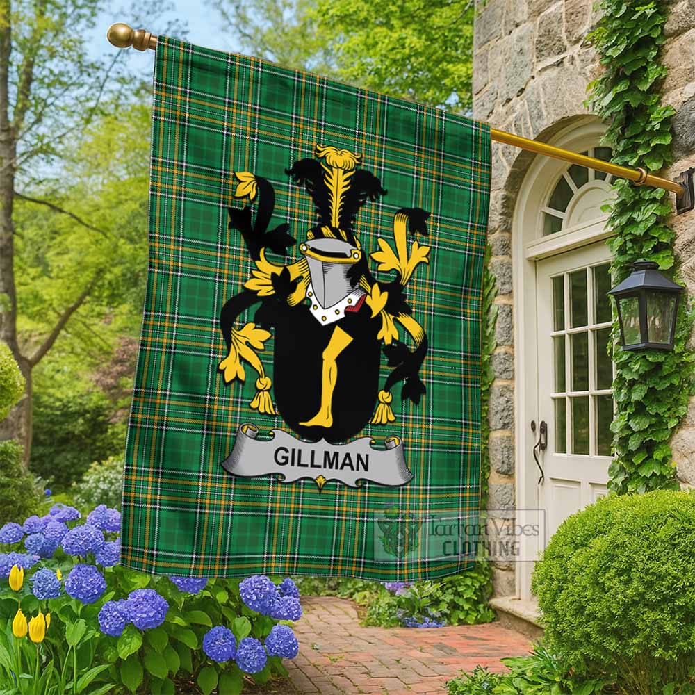 Gillman Irish Clan Tartan Flag with Coat of Arms