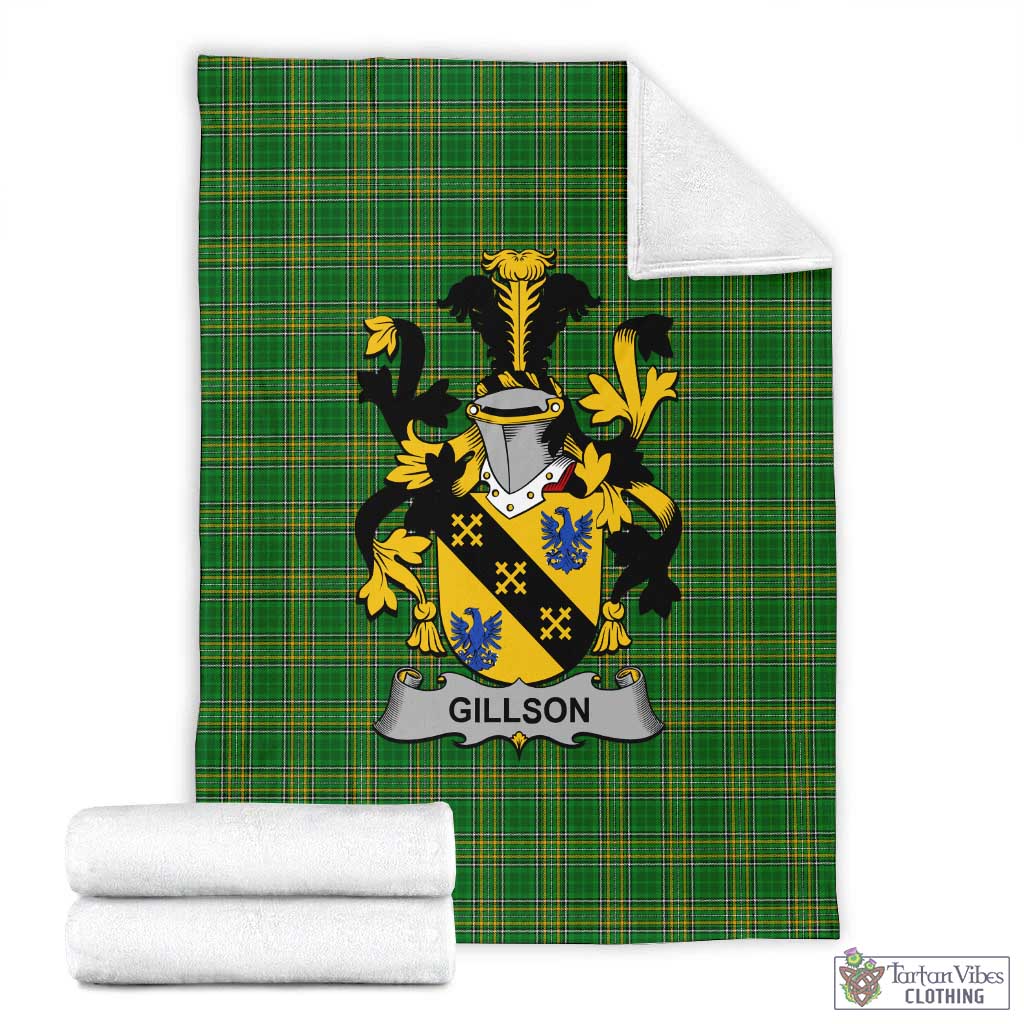 Gillson Irish Clan Tartan Blanket with Coat of Arms X-Large 59 x 79 inches 150 x 200 cm - Tartan Vibes Clothing