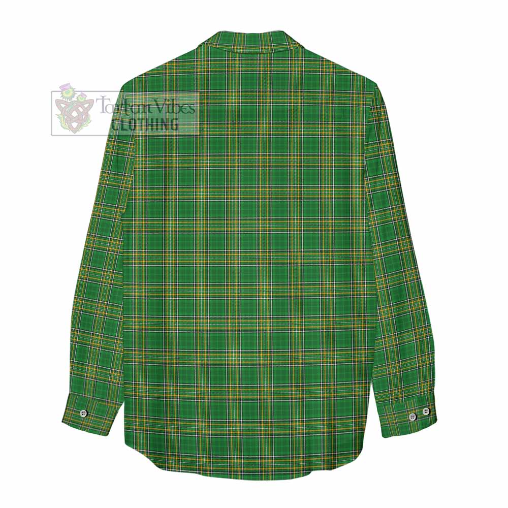 Tartan Vibes Clothing Gillson Irish Clan Tartan Women's Casual Shirt with Coat of Arms