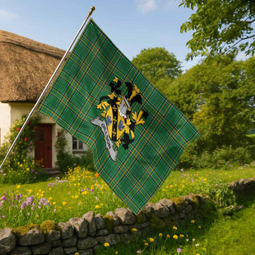 Gillson Irish Clan Tartan House Flag with Coat of Arms