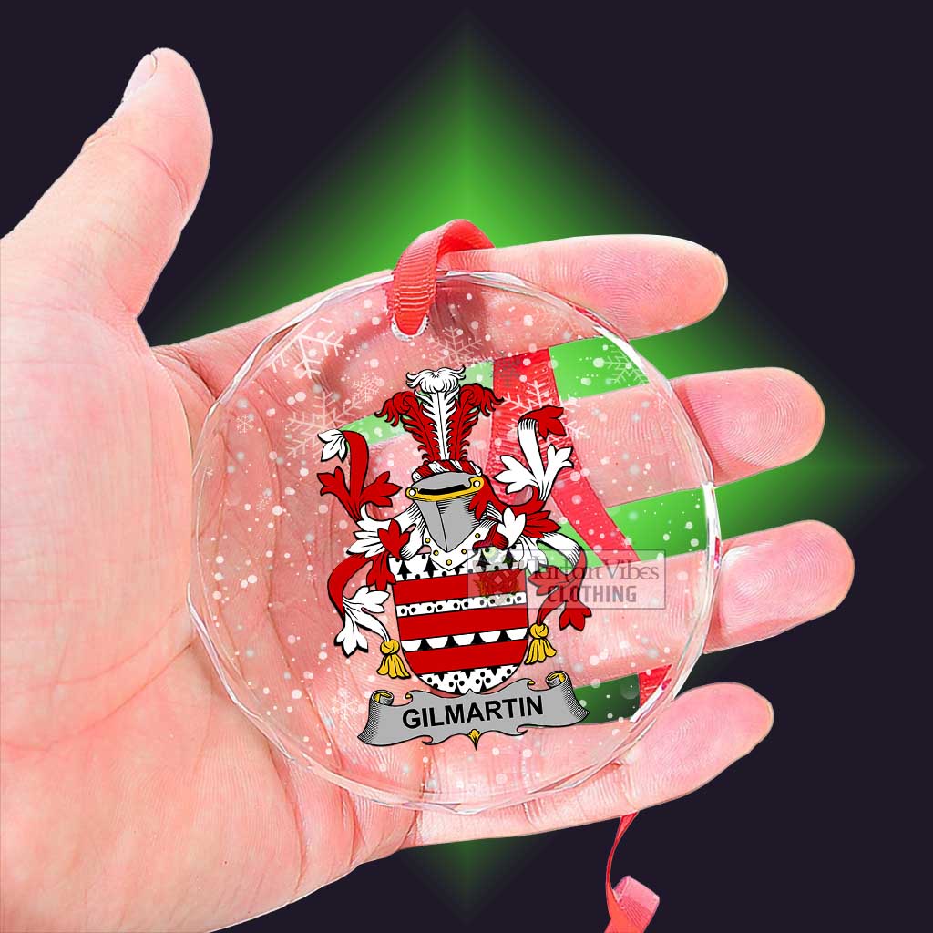 Gilmartin Irish Clan Christmas Glass Ornament with Coat of Arms - 2D-tartanvibesclothing