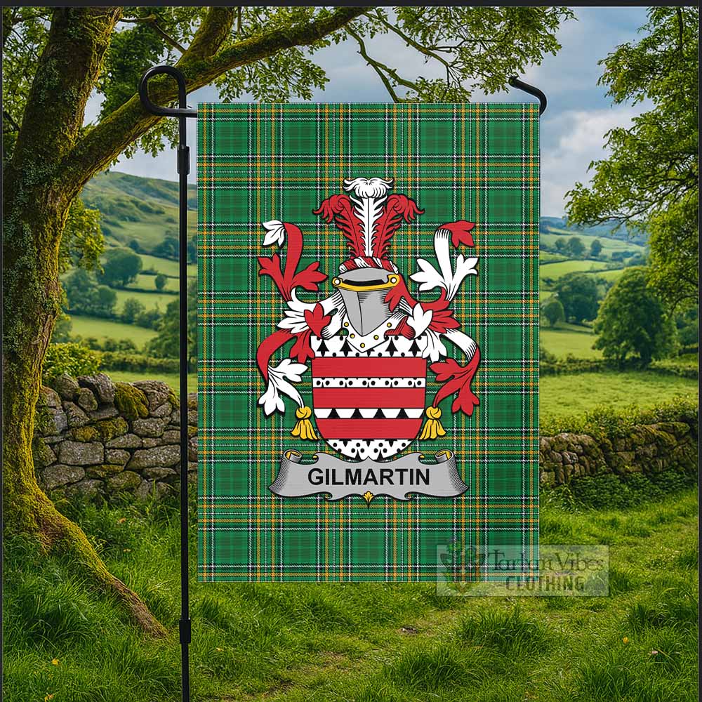 Gilmartin Irish Clan Tartan Flag with Coat of Arms