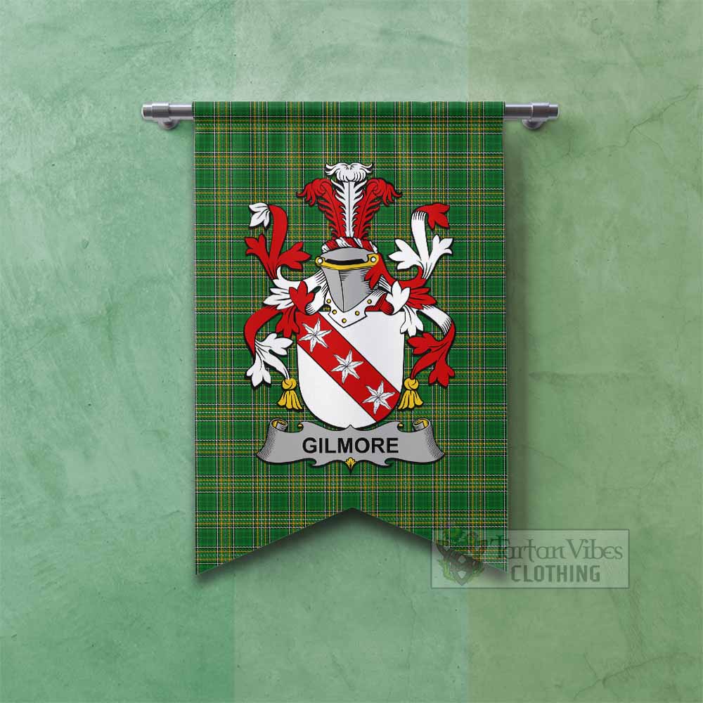 Gilmore Irish Clan Tartan Gonfalon, Tartan Banner with Coat of Arms Fishtail - Tartan Vibes Clothing