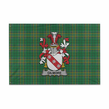 Tartan Vibes Clothing Gilmore Irish Clan Tartan House Flag with Coat of Arms