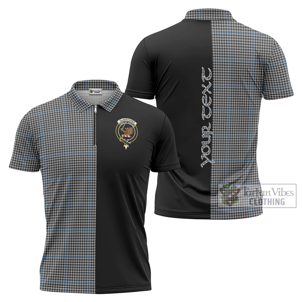 Gladstanes Tartan Zipper Polo Shirt with Family Crest and Half Of Me Style Unisex - Tartanvibesclothing Shop
