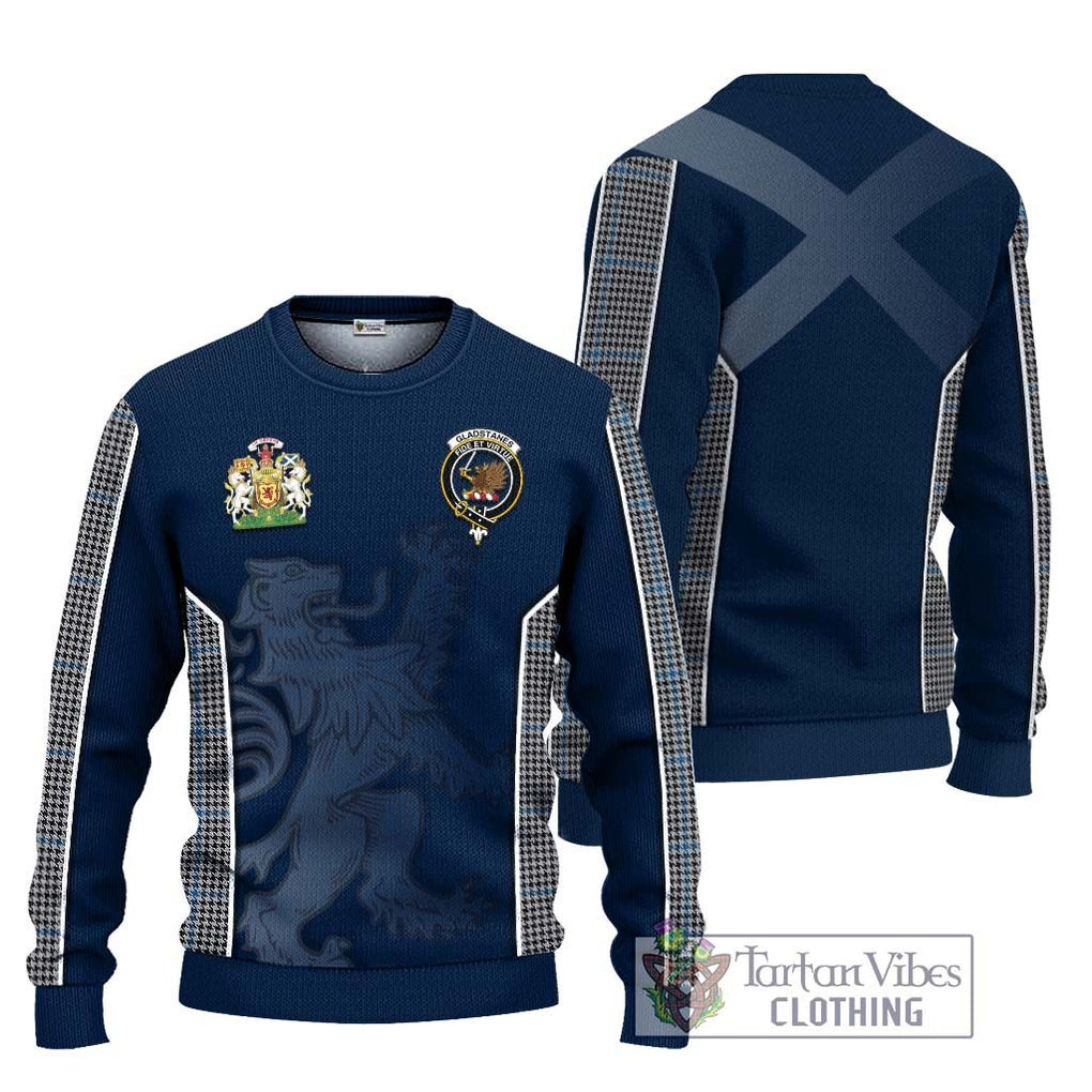 Gladstanes Tartan Knitted Sweater with Family Crest and Lion Rampant Vibes Sport Style Unisex - Tartan Vibes Clothing