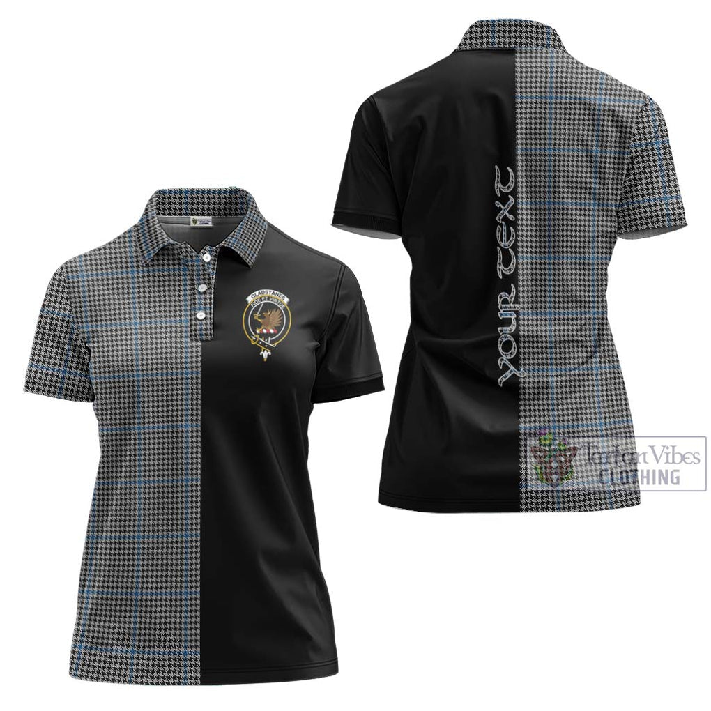 Gladstanes Tartan Women's Polo Shirt with Family Crest and Half Of Me Style Women - Tartanvibesclothing Shop