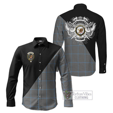 Gladstanes Tartan Long Sleeve Button Shirt with Family Crest and Military Logo Style Men's Shirt S - Tartanvibesclothing Shop