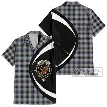 Gladstanes Tartan Short Sleeve Button Up with Family Crest Circle Style Kid - Tartan Vibes Clothing