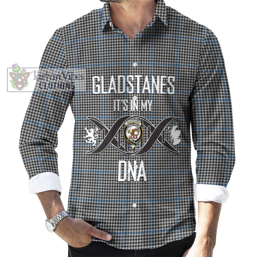 Gladstanes Tartan Long Sleeve Button Shirt with Family Crest DNA In Me Style Men's Shirt S - Tartanvibesclothing Shop