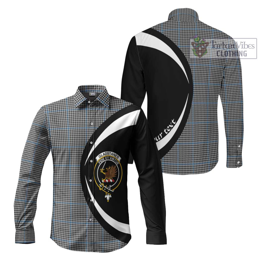 Gladstanes Tartan Long Sleeve Button Up with Family Crest Circle Style Men's Shirt S - Tartan Vibes Clothing