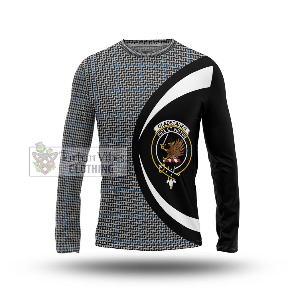 Gladstanes Tartan Long Sleeve T-Shirt with Family Crest Circle Style Unisex - Tartan Vibes Clothing