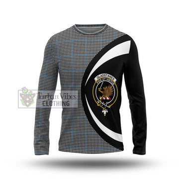 Gladstanes Tartan Long Sleeve T-Shirt with Family Crest Circle Style Unisex - Tartan Vibes Clothing