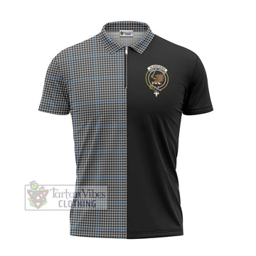 Gladstanes Tartan Zipper Polo Shirt with Family Crest and Half Of Me Style - Tartanvibesclothing Shop