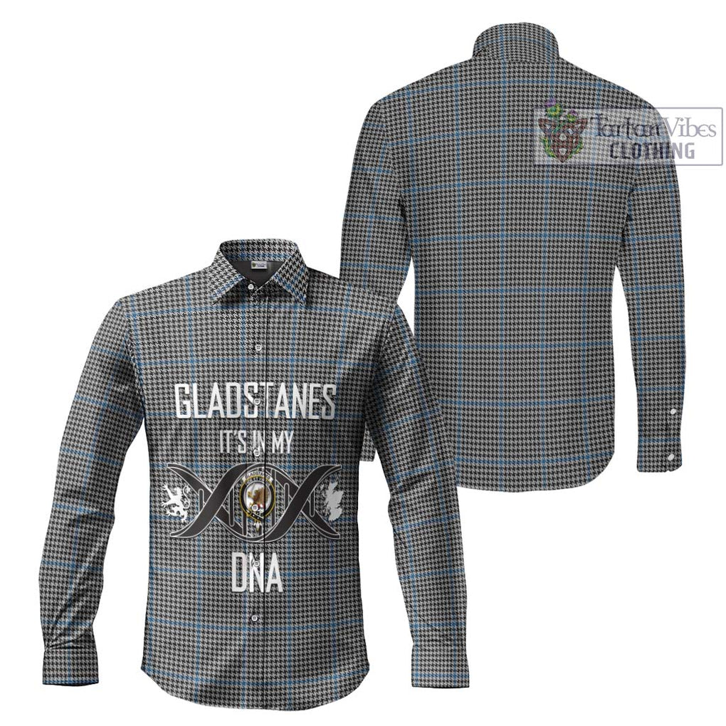 Gladstanes Tartan Long Sleeve Button Shirt with Family Crest DNA In Me Style Men's Shirt - Tartanvibesclothing Shop