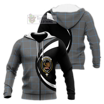 Gladstanes Tartan Knitted Hoodie with Family Crest Circle Style Unisex Knitted Zip Hoodie - Tartan Vibes Clothing