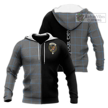 Gladstanes Tartan Knitted Hoodie with Family Crest and Half Of Me Style Unisex Knitted Zip Hoodie - Tartanvibesclothing Shop
