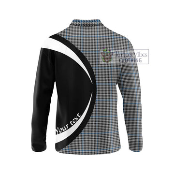 Gladstanes Tartan Long Sleeve Polo Shirt with Family Crest Circle Style - Tartan Vibes Clothing