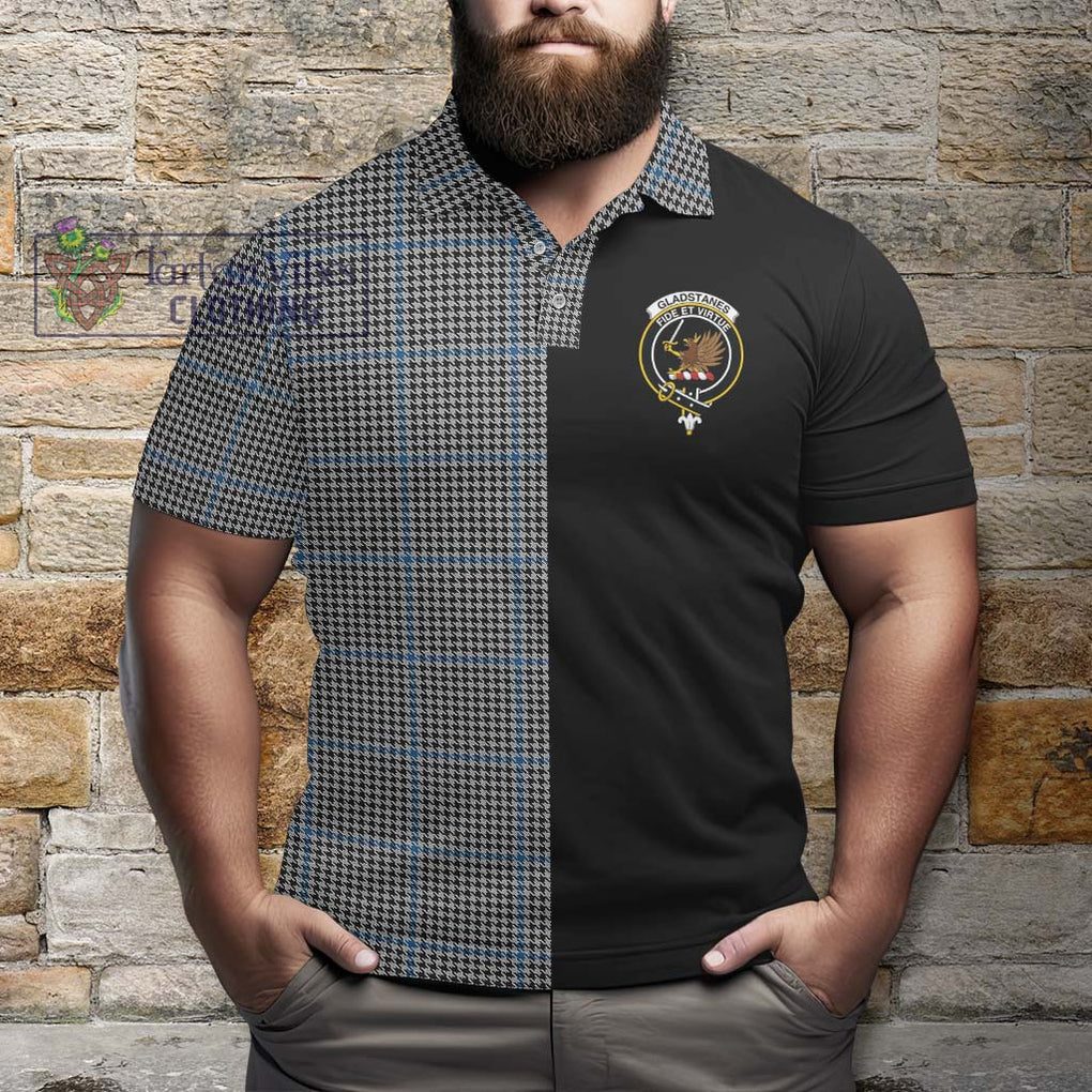 Gladstanes Tartan Polo Shirt with Family Crest and Half Of Me Style - Tartanvibesclothing Shop