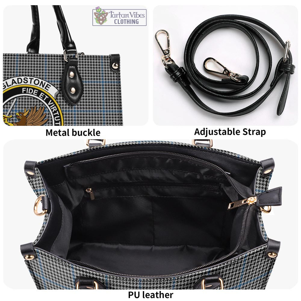 Gladstone Tartan Luxury Leather Handbags with Family Crest - Tartan Vibes Clothing