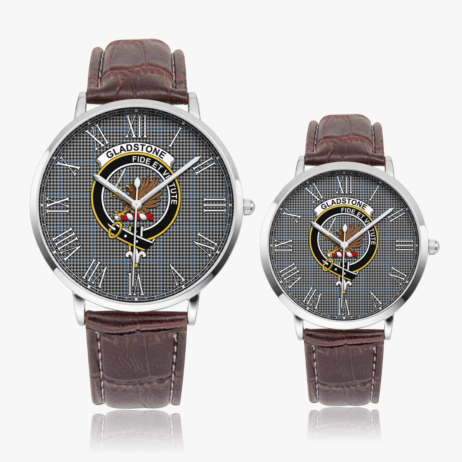 Gladstone Tartan Family Crest Leather Strap Quartz Watch - Tartan Vibes Clothing