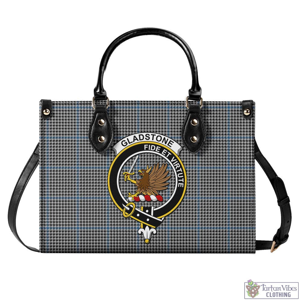 Gladstone Tartan Luxury Leather Handbags with Family Crest - Tartan Vibes Clothing