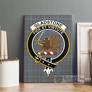 Gladstone Tartan Canvas Print Wall Art with Family Crest Without Frame - Tartan Vibes Clothing